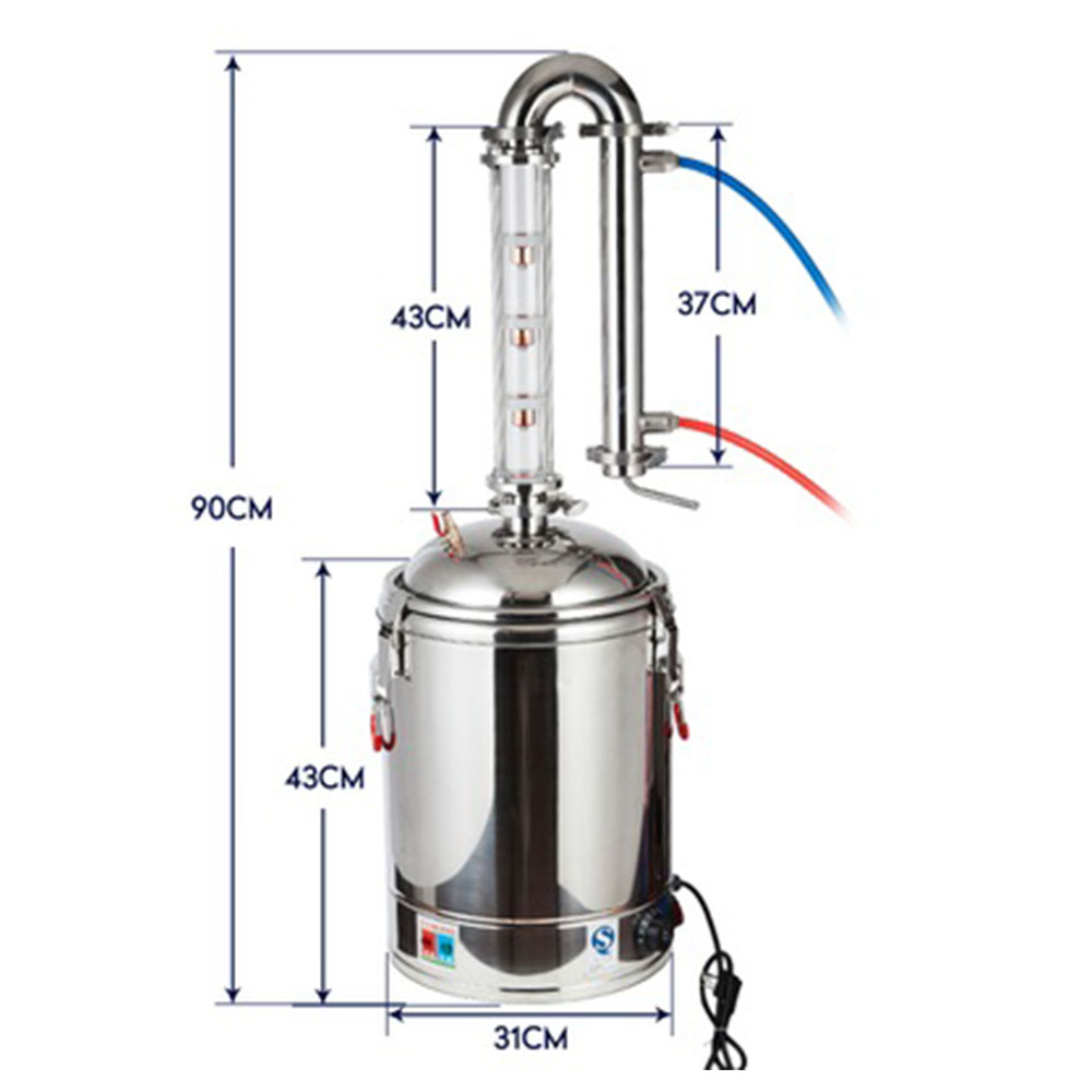 Wine Beer Distillation - 22L電気蒸留器 アルコール製造装置 ブランデー蒸留機 ワインビール蒸留 発酵ポット ウイスキー蒸留塔