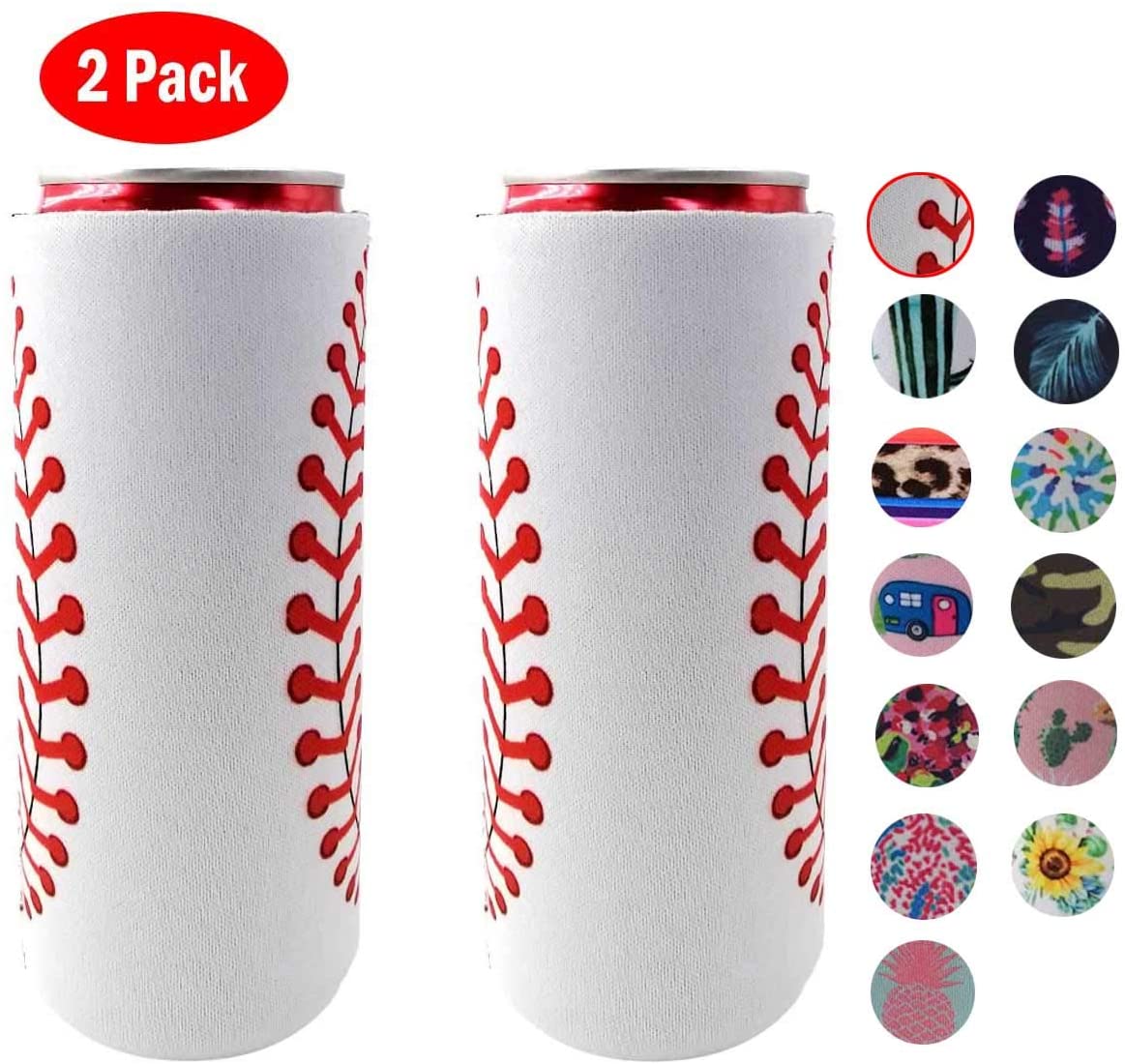 Wine Beer Holder - 2パックスキニーことクーラーバッグ、ワインクーラーバッグビールクーラーボトル用と缶カラフルなネオプレンビールクーリービールホルダー12オンス