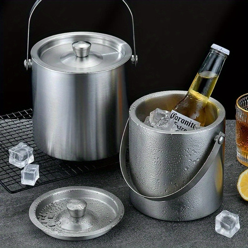 Wine Beer Holder - ステンレス製断熱アイスバケット,ワイン,ビール,シャンパン,kTVパーティー用クーラー,1.6l,2l,3l