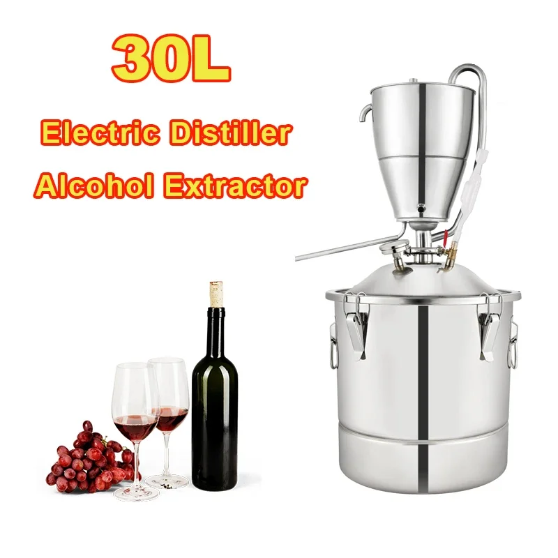 Wine Beer Distillation - 30lステンレス鋼アルコール醸造機,日曜大工のアルコール蒸留器,ウイスキー,ワイン,ビール蒸留所,自家醸造