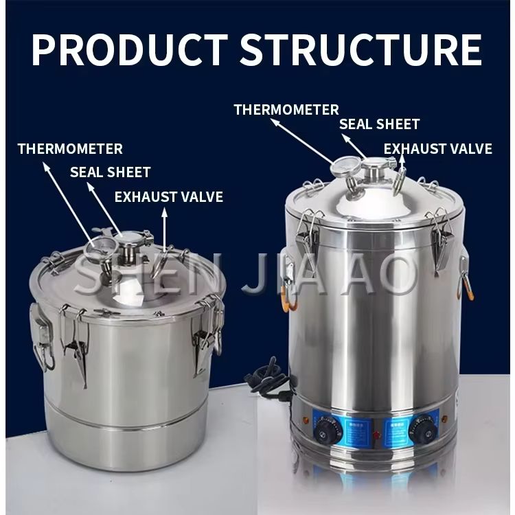 Wine Beer Distillation - 30Lステンレス製アルコール蒸留器 家庭用醸造キット DIY ムーンシャイン機器 ウイスキー、ワイン、ビール、スピリッツ蒸留用