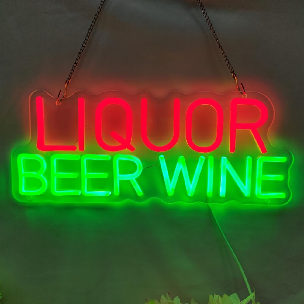 酒類、ビール、ワイン用LEDネオンサイン壁飾り、5V業務用ネ - Wine Beer Whiskey Year のレビューと価格