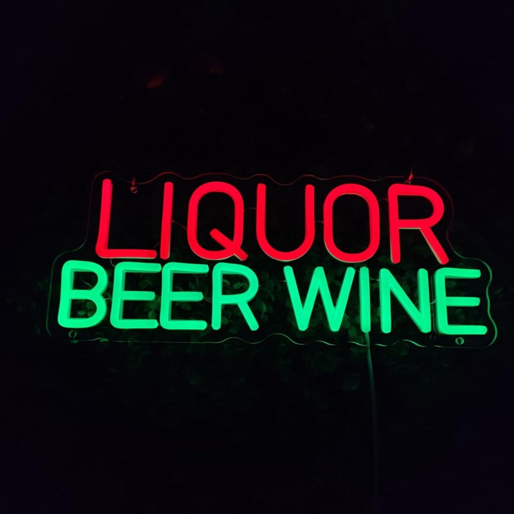 酒類、ビール、ワイン用LEDネオンサイン壁飾り、5V業務用ネ - Wine Beer Whiskey Year のレビューと価格