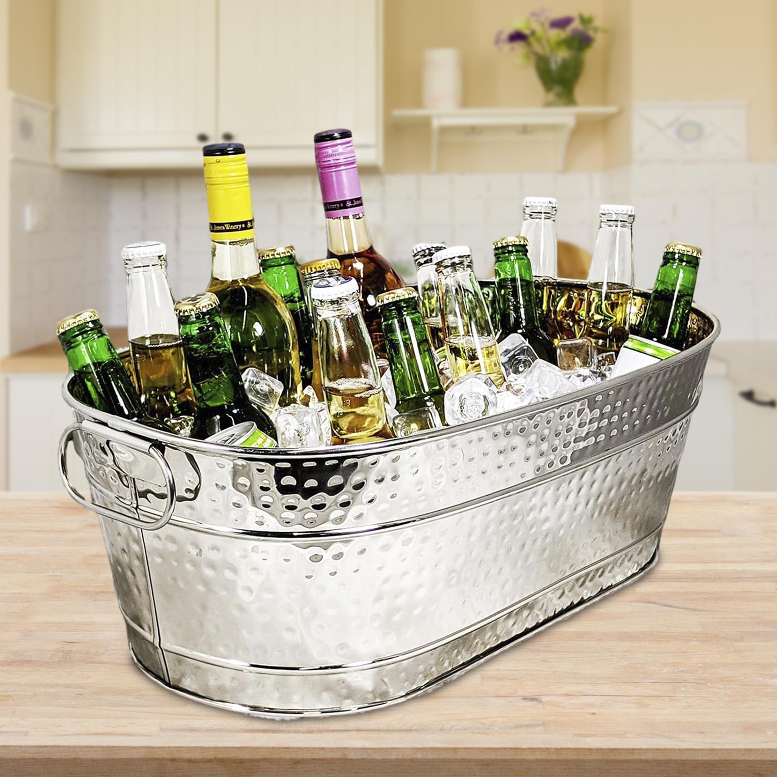 亜鉛メッキの軽量アイスバケット,収納容器,耐久性のあるアイス - Wine Beer Holder のレビューと価格