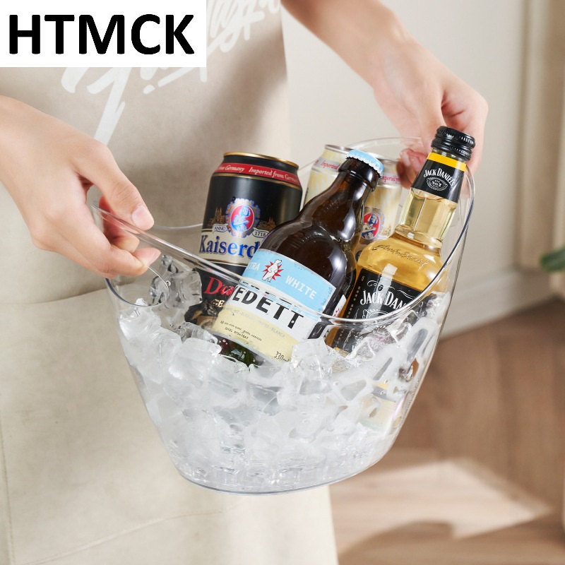 4Lクリアアイスバケット、飲料用タブ、ハンドル付き冷却大型ア - Wine Beer Holder のレビューと価格