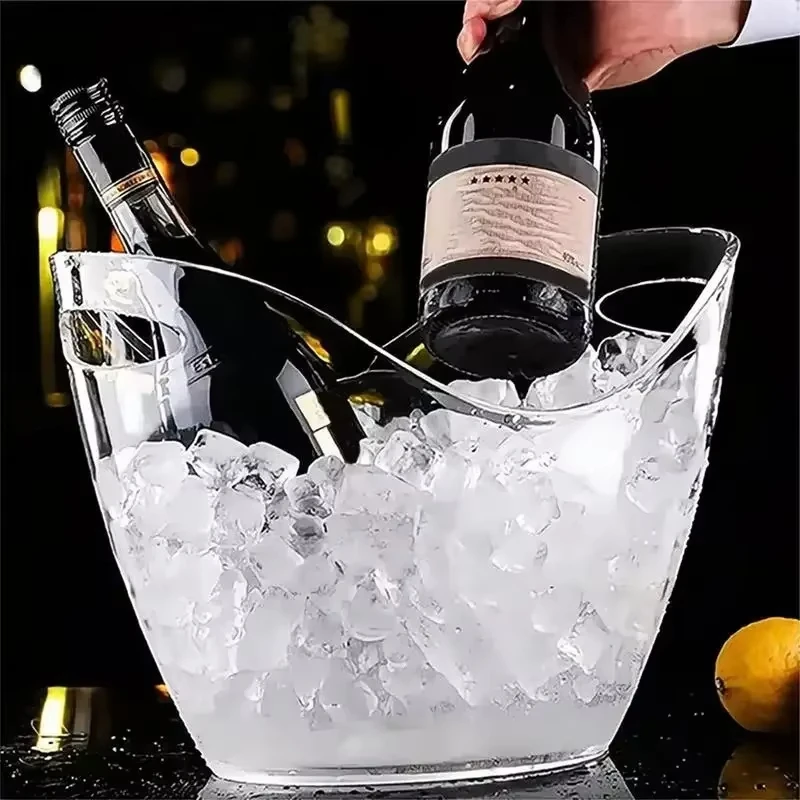 4Lクリアアイスバケット、飲料用タブ、ハンドル付き冷却大型ア - Wine Beer Holder のレビューと価格