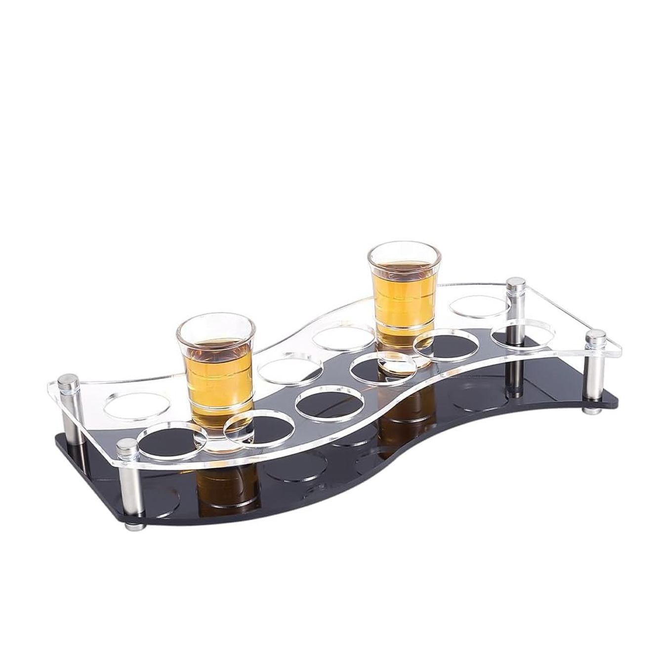 12穴ショットグラスホルダー、3.8cm穴径ゴブレットサービ - Wine Beer Holder のレビューと価格