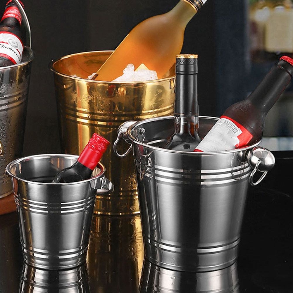 厚いステンレス製アイスバケツ 大容量アイスキューブ容器 バー - Wine Beer Holder のレビューと価格