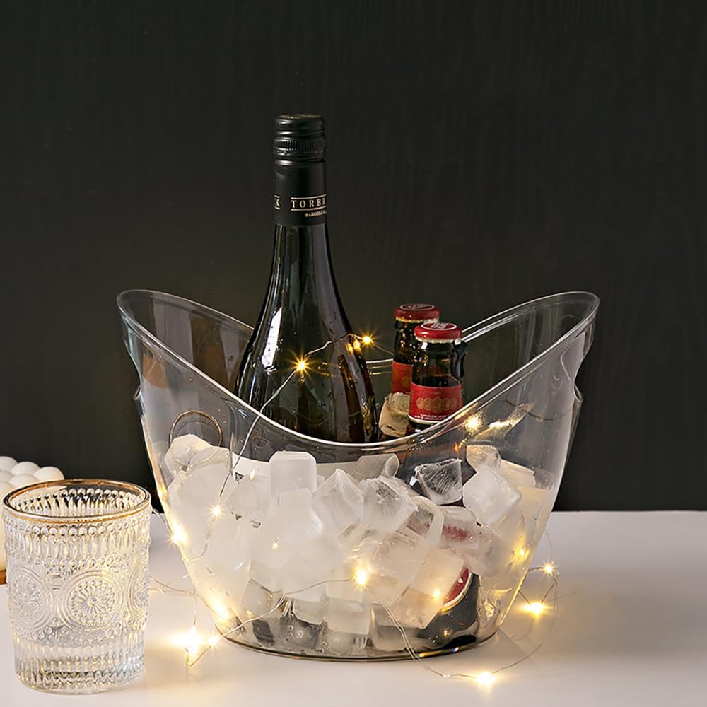 透明アクリル製インゴット型アイスバケット、プラスチック製シャ - Wine Beer Holder のレビューと価格