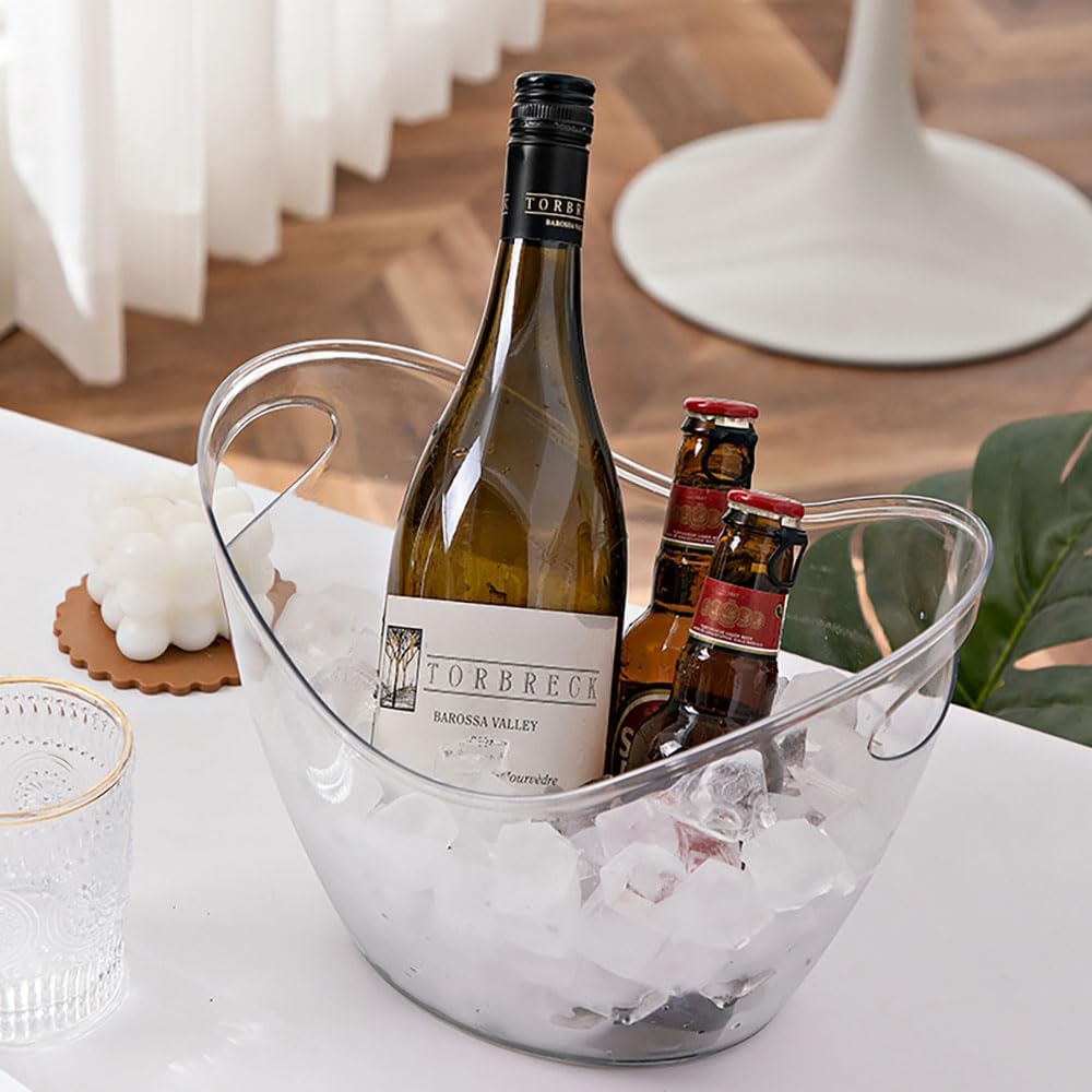 透明アクリル製インゴット型アイスバケット、プラスチック製シャ - Wine Beer Holder のレビューと価格