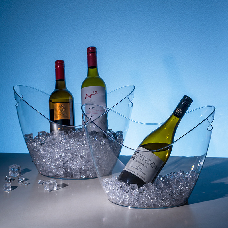 透明アクリル製インゴット型アイスバケット、プラスチック製シャ - Wine Beer Holder のレビューと価格