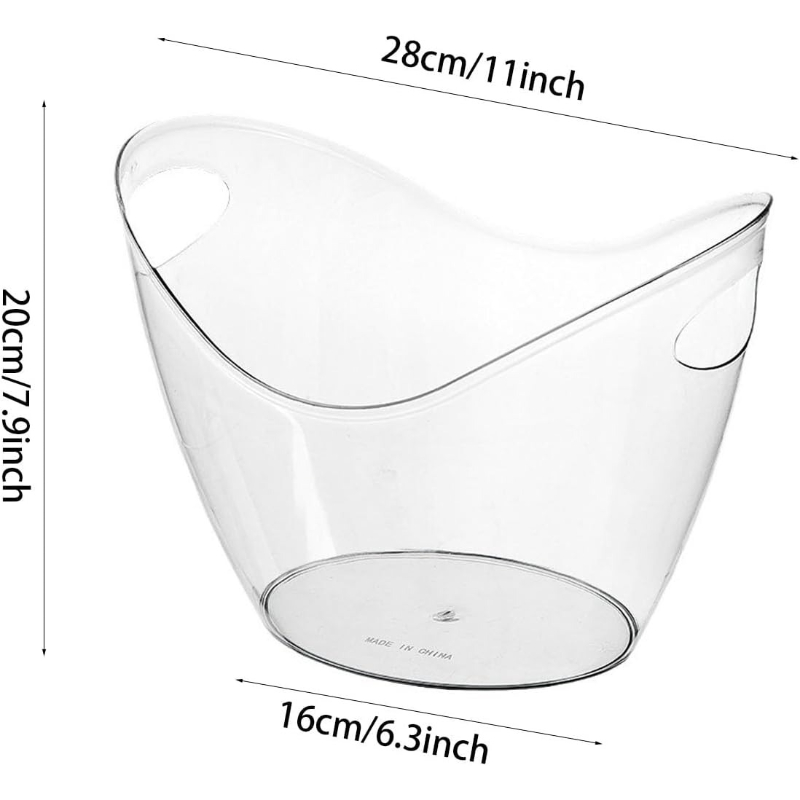 透明アクリル製インゴット型アイスバケット、プラスチック製シャ - Wine Beer Holder のレビューと価格